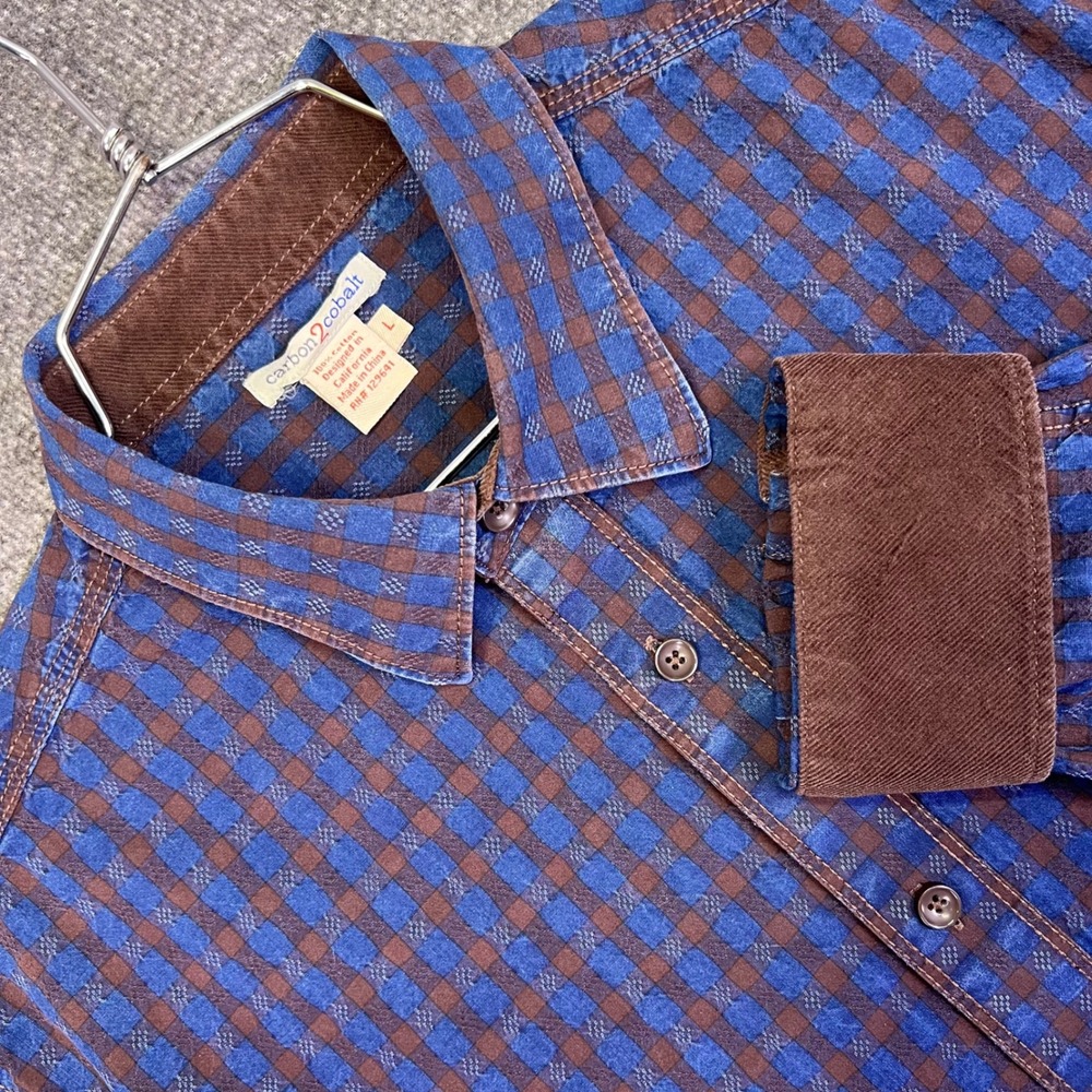 Carbon 2 Cobalt Blue & Brown Plaid Button-Down Shirt